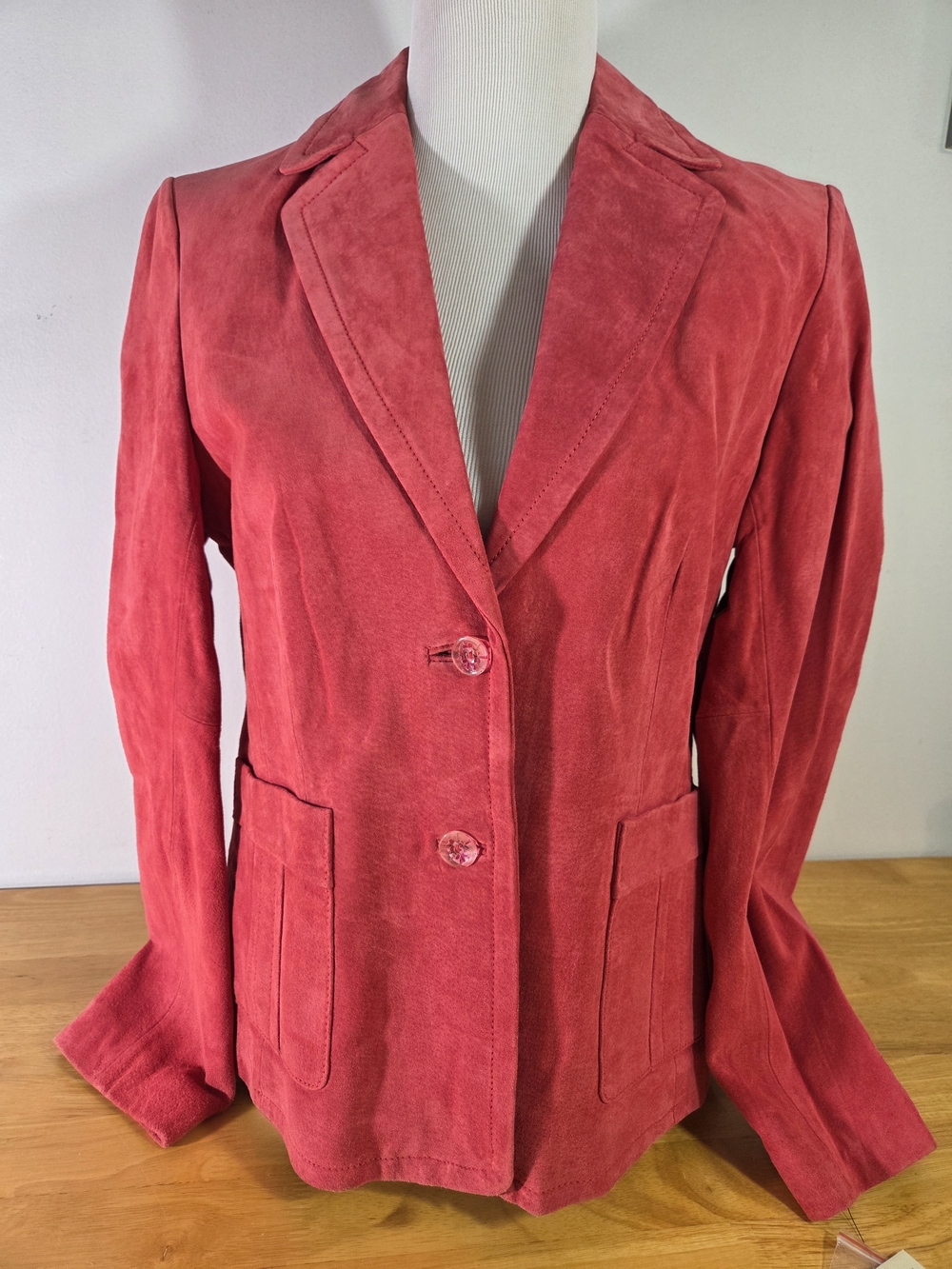NWT Pink Suede Two-Button Jacket With Cute Lining!